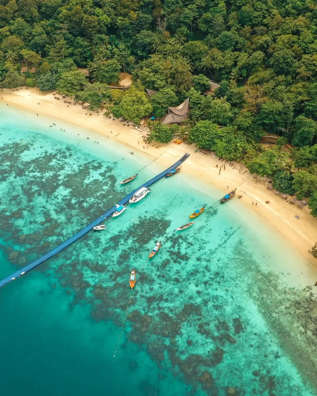 Coral Island near Phuket with clear shallow water